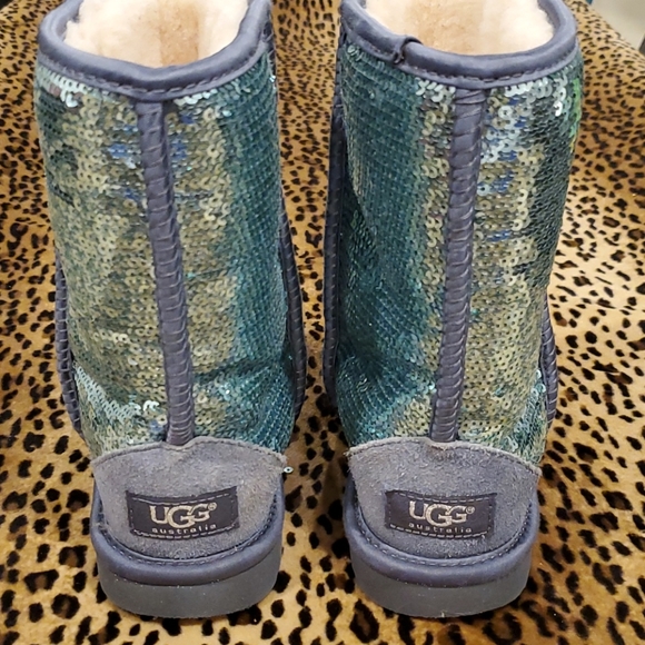 UGG Blue Sequined Short Boot Sz EU 36 US 5 - Picture 12 of 12